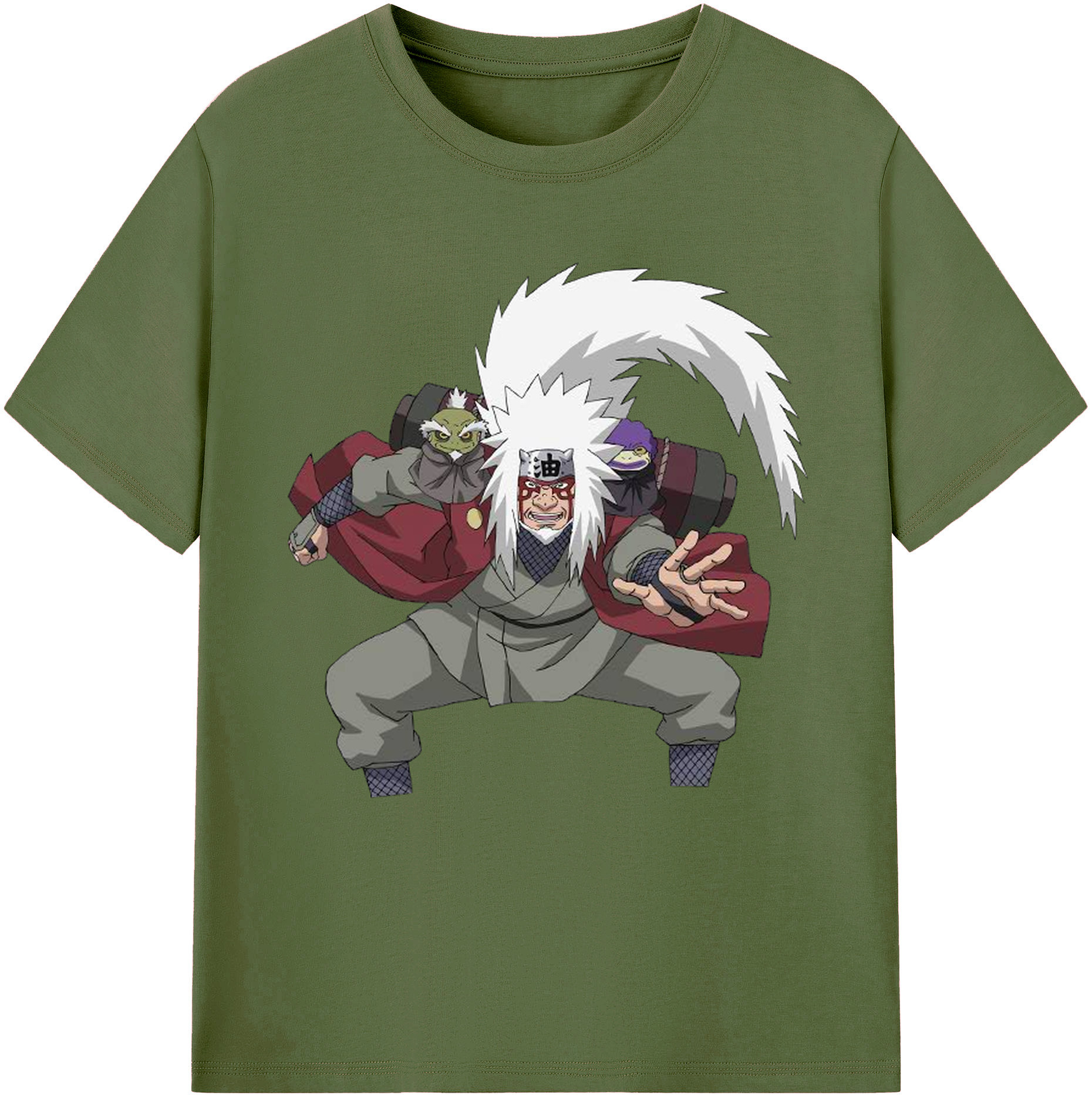 （画像用） NARUTO -ナルト- 自来也（じらいや） Jiraiya 綿100％半袖Tシャツ（フロントプリント）